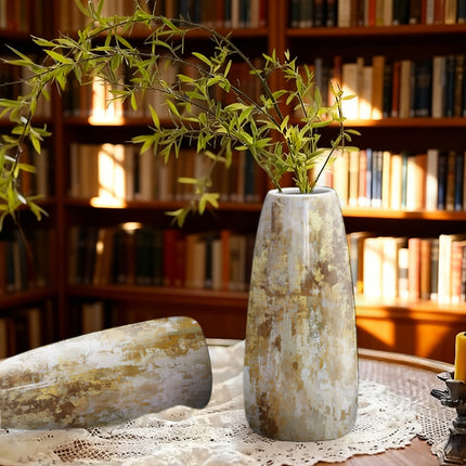 UNICORN Ceramic Vase for Home Decor Golden And White
