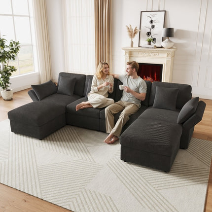 UNICORN U-shaped Corner Sofa Modular Living Room Combination Six-seater Sofa gray