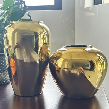 UNICORN 1pc Golden Decorative Ceramic Vase