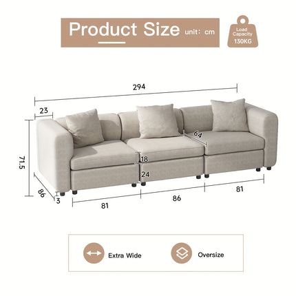 UNICORN Modern Modular Sectional Sofa Living Room Furniture Beige
