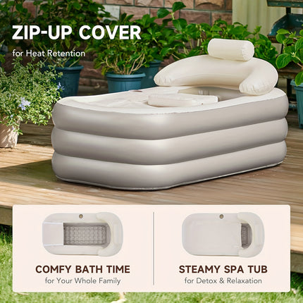 UNICORN Inflatable Hot Tub, Suitable for Home Bathroom and Gym Ice Baths Brown