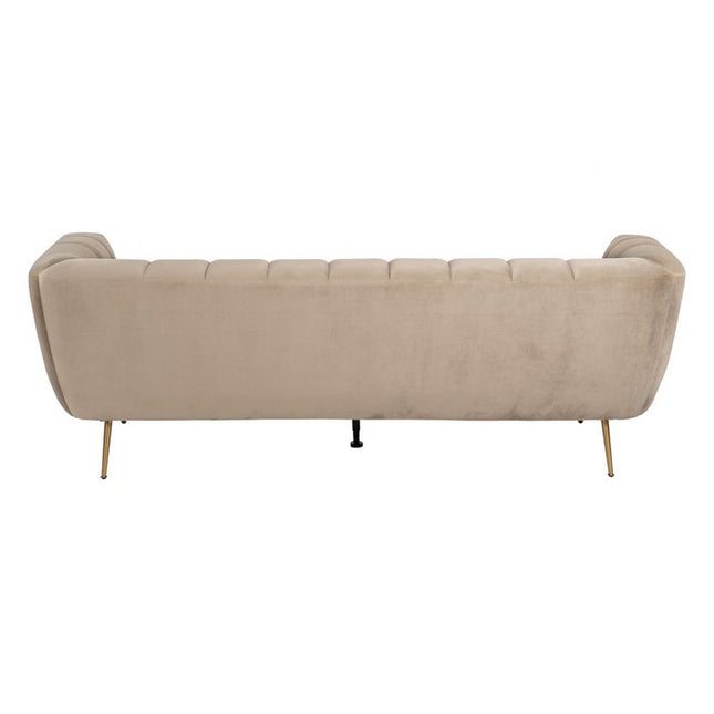 UNICORN Three-Seater Sofa in Champagne 41cm. Leg height: 20cm. Seat depth: 56cm. Seat width: 178cm.
