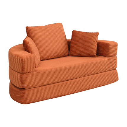 UNICORN Multifunctional Freestanding Foldable Sofa Bed Boneless Couch Oval Bed with Cushions, Modular Sofa Cord Fabric Cover (173 x 176 cm) Suitable for Apartments Living Room Bedroom