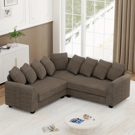 UNICORN Modern L-Shaped Corner Sectional Sofa Black Gray Brown