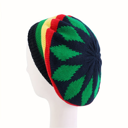 UNICORN Chic Knit Beret with Faux Braids Versatile & Windproof