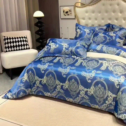UNICORN Luxury European Jacquard Satin High-Quality Duvet Cover Three-Piece Set