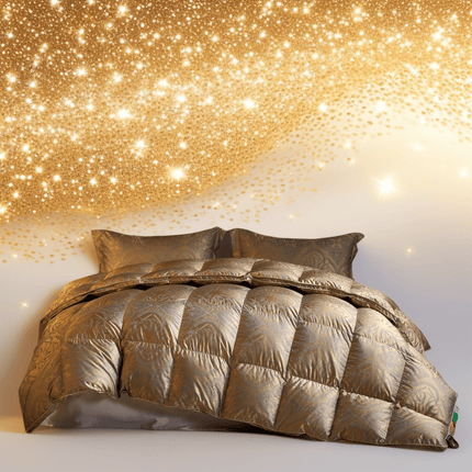 UNICORN 1pc 120S High-Density Anti-Feather Jacquard Quilt Golden Pink Bronze Red