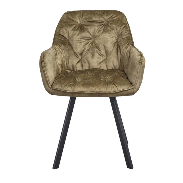 UNICORN Armchair set of 2 vintage velvet green 62x58x84