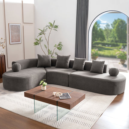 UNICORN L-Shaped Sofa Grey Modern Minimalist, 327x215x65cm, for Living Room