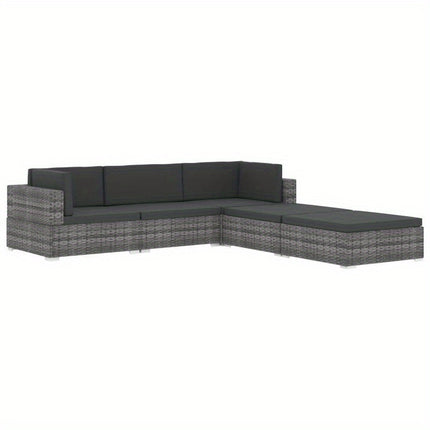UNICORN Corner sofa 1 pc with cushions poly rattan black
