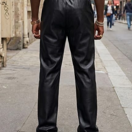 UNICORN Glossy PU Leather Pants, New Solid Color Slim-Fit Long Trousers s m l xl xxl