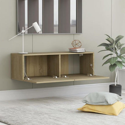 UNICORN TV cabinet modern oak light brown Width 100 cm Depth 30 cm Height 30 cm