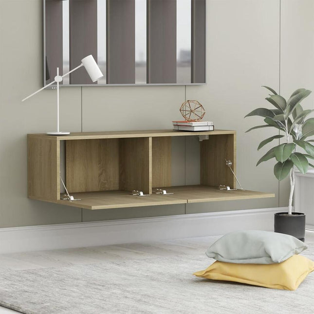 UNICORN TV cabinet modern oak light brown Width 100 cm Depth 30 cm Height 30 cm