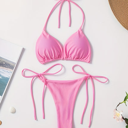UNICORN Solid Color Sexy Rope Style Bikini Swimwear for Fashionable Women s m l