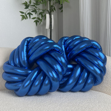 UNICORN Two-Piece Set Golden Rose Blue Gray Hand-Knotted Round Pillow Cushion
