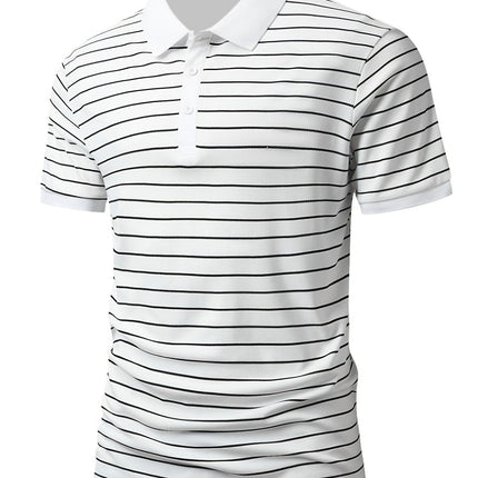 UNICORN Casual Striped Golf Shirt Breathable Short Sleeve Summer Top s m l xl xxl