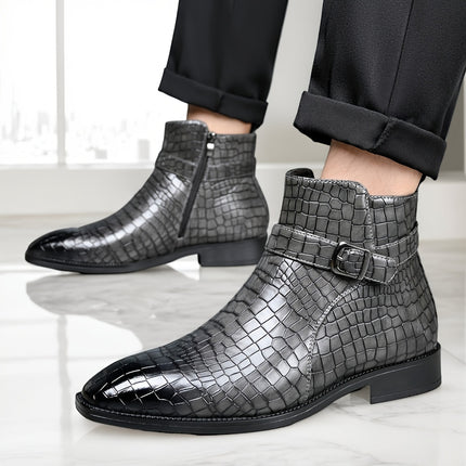 UNICORN Men's New Autumn/Winter  Ankle Boots High-Top Textured Upper Business Casual