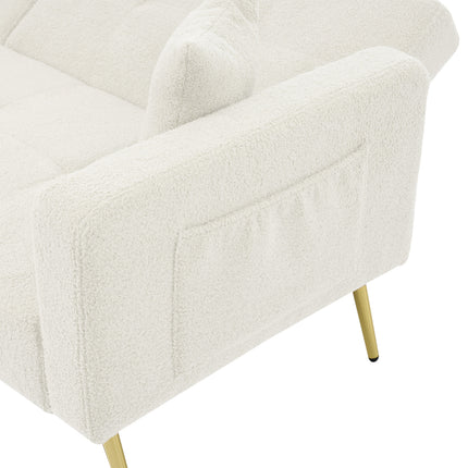 UNICORN Modern minimalist sofa bed size: 175*64*72 cm angle adjustable gold bed legs sofa with cushions side storage pockets