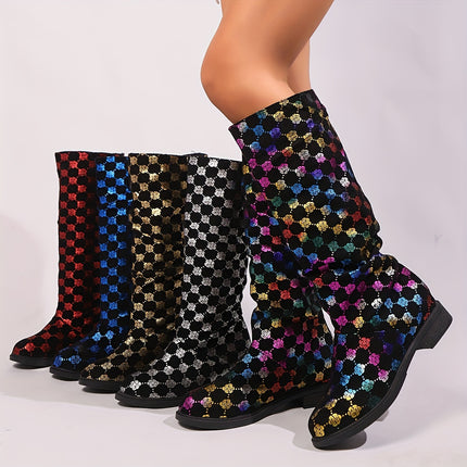 UNICORN Women's European Special Edition Rose Series Slip Thick Platform Boots