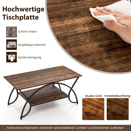 UNICORN Coffee Table, Coffee Table with Storage 100 X 50 X 45 Cm (Vintage Brown-Black)