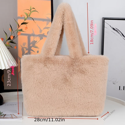 UNICORN Fashion Womens Large Capacity Faux Fur Handbag with Makeup Pouch