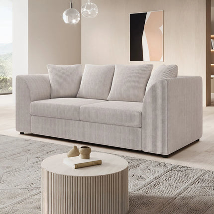 UNICORN 3-Seater sofa Ribbed fabric beige Width 182 cm Height 80 cm Depth 91 cm