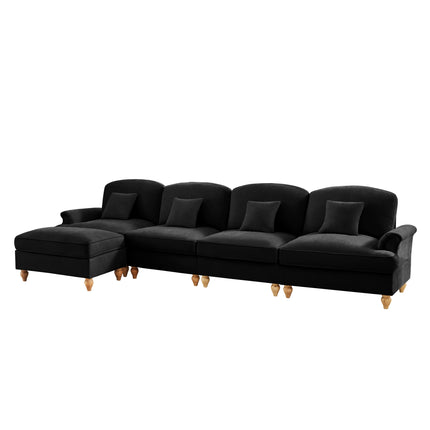 UNICORN L-Shaped 4-Seater Sofa Comfortable Seating for Living Room Black