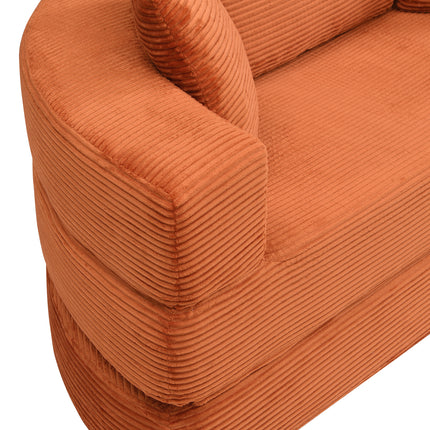 UNICORN Multifunctional Freestanding Foldable Sofa Bed Boneless Couch Oval Bed with Cushions, Modular Sofa Cord Fabric Cover (173 x 176 cm) Suitable for Apartments Living Room Bedroom