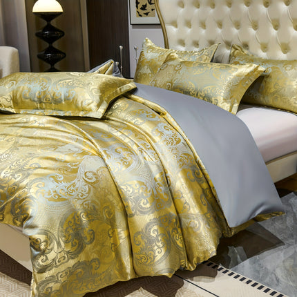 UNICORN Luxury European Jacquard Satin High-Quality Duvet Cover Three-Piece Set