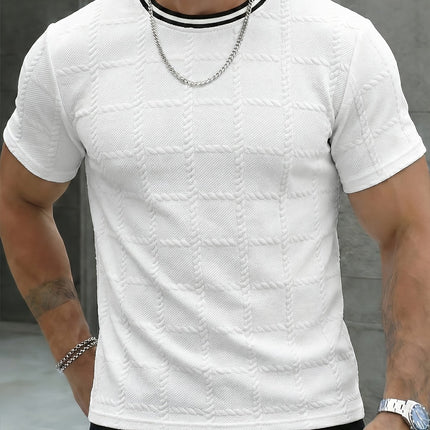 UNICORN Geometric Texture Fabric, Men's Short-sleeve Round-neck Top s m l xl xxl