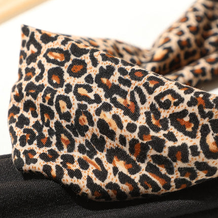UNICORN 2pcs Women's Leopard Print Black Sports Headbands Sweat-Absorbent Elastic