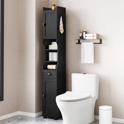 UNICORN Modern Narrow Tall Bathroom Vanity with Double Doors & Single Drawer