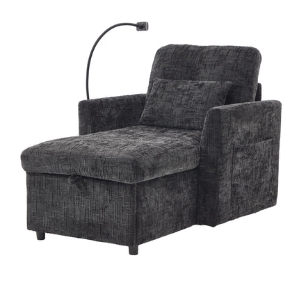 UNICORN Multifunctional Recliner Sofa, Lounge Chair with Phone Holder Black