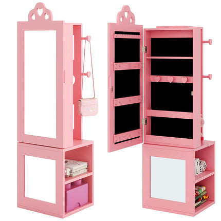 UNICORN Kids Room Furniture Set Princess Vanity Table & Stool Set w/ Mirror & Drawer Pink
