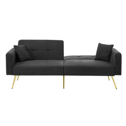 UNICORN Modern minimalist sofa bed size: 175*64*72 cm angle adjustable gold bed legs sofa with cushions side storage pockets