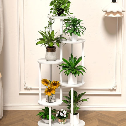 UNICORN 1pc Modern Wood Plant Stand White and Black