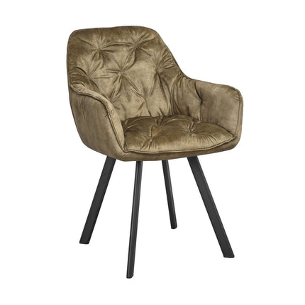 UNICORN Armchair set of 2 vintage velvet green 62x58x84