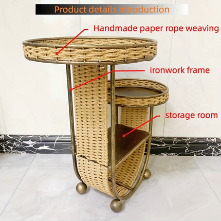 UNICORN Handmade Metal Ironwork and Paper Rope Woven Coffee Table