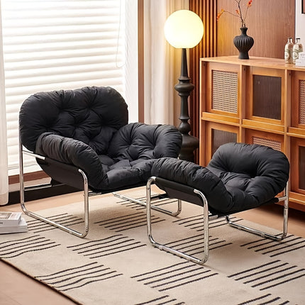 UNICORN Single Reclining Sofa Chair with Footrest Black White Brown