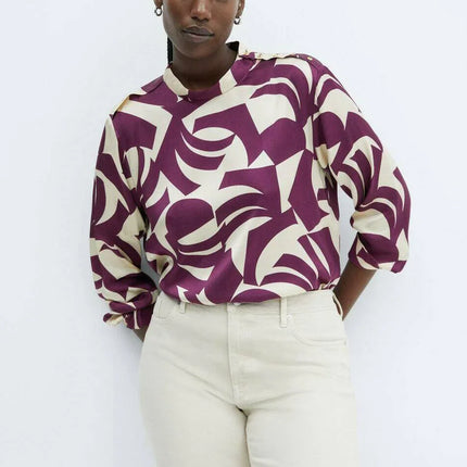 UNICORN Women's blouse patterns purple white xs s m l xl xxl xxxl xxxxl