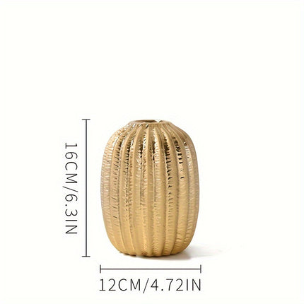 UNICORN 1pc Modern Simple Ceramic Vase Ornament Creative Golden Flower Vase