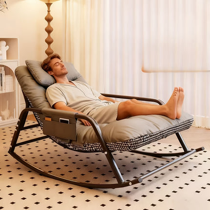 UNICORN Modern Bedroom Rocking Chair, Indoor Two-Seater Orange Beige Gray