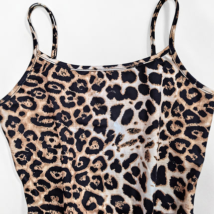 UNICORN Womens Sexy Leopard Print Jumpsuit Sleeveless Crew Neck Backless s m l xl