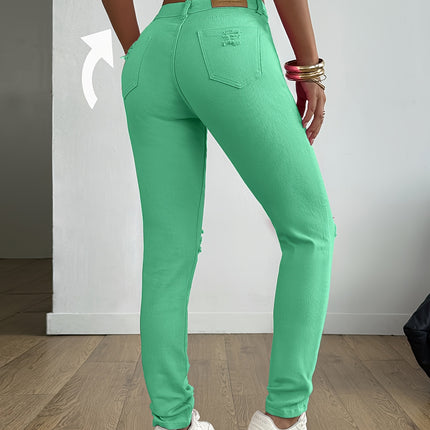 UNICORN Women Elegant Casual Versatile Slim-Fit Candy-Colored Pencil Jeans s m l xl xxl
