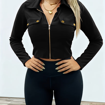 UNICORN Slim-Fit Lapel Zip Casual Solid Long Sleeve Shirt xs s m l xl