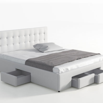 UNICORN Milo Double Bed - White - Black - 160x200 cm