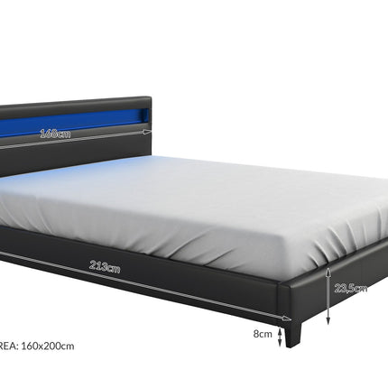 UNICORN Paris Double Bed - Black - 160x200 cm