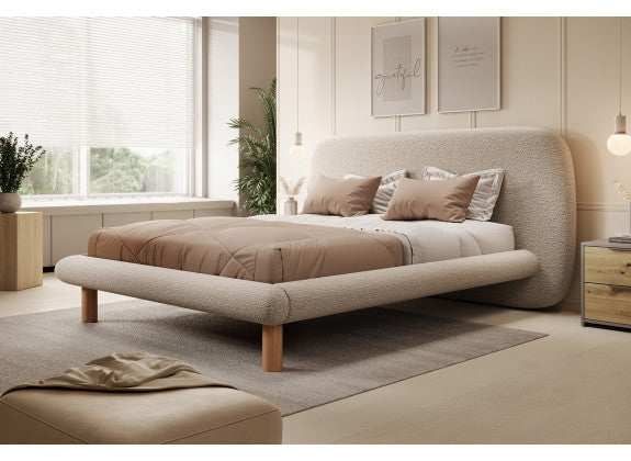 Tweepersoonsbed Udex - Beige - 160x200 cm