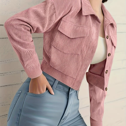 UNICORN Women'S Light Green Corduroy Jacket with Flap Pockets s m l xl