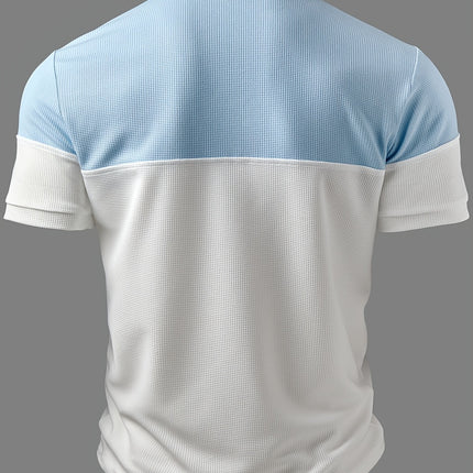 UNICORN Outdoor Textured Waffle Fabric Color Patchwork Short Sleeve s m l xl xxl xxxl